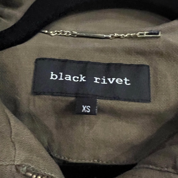 Black Rivet Two-Tone Utility Jacket - Picture 2 of 5